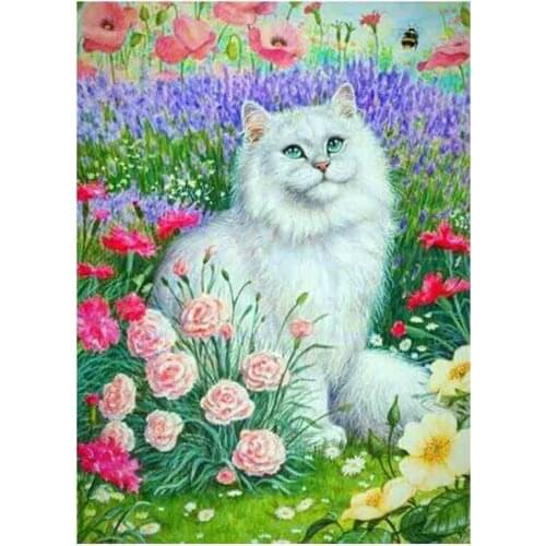 Kexinzu 5D DIY Full Square Round Stone Diamond Painting Cross Stitch Animal Cat 3D Diamond Embroidery Mosaic Work Hobby Gift