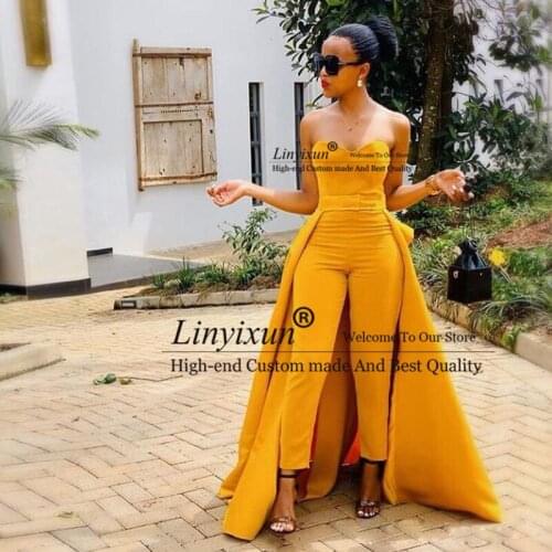 Jumpsuits Formal Evening Dresses 2021 With Detachable Skirt Sweetheart Prom Dresses Party Gowns Pants Custom Made