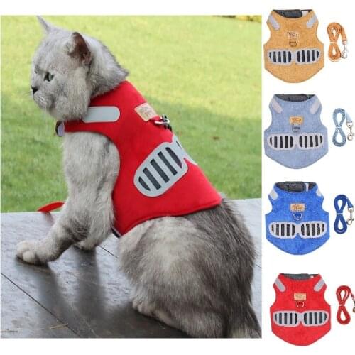 Cat Harness And Leash Set Adjustable Reflective Pet Cat Harness Vest For Small Medium Dog Walking Lead Harnesses Pet Supplies