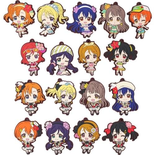 Love Live! Lovelive School Idol Minami Kotori Nico Eli Rin Umi Maki Tojo Nozomi Hanayo Honoka Anime Rubber Keychain