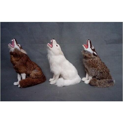 New simulation wolf model resin&fur sitting wolf toy gift about 25x19cm 1245