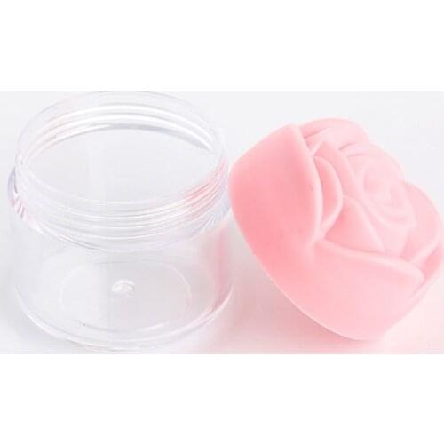 2021 New 5Pcs 20g Cream Jar with Rose Pattern Lid Empty Bottles Cosmetics Container Box