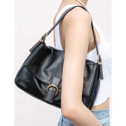 Soft Pu Leather Solid Bags Women 2021 Summer Vintage Casual Black Bag Chic