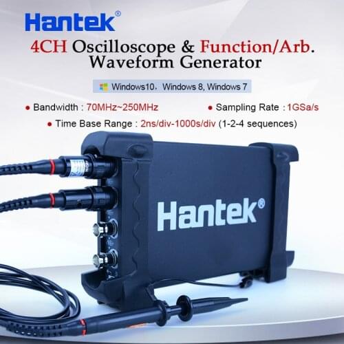 Hantek 6254BD Osciloscopio PC Based Handheld Oscilloscope Digital 4Channels 250MHz USB Oscillograph with 25MHz Signal Generator