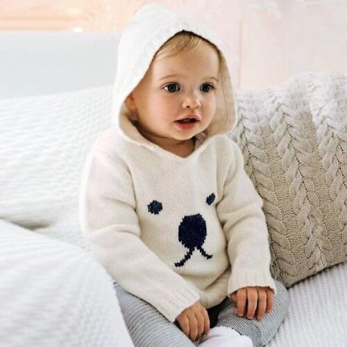 Autumn Knitted Sweaters For Baby Boys Girls Cardigan Cartoon Pattern Newborn Baby Bunny Jumpers Winter Outerwear Infant Knitwear