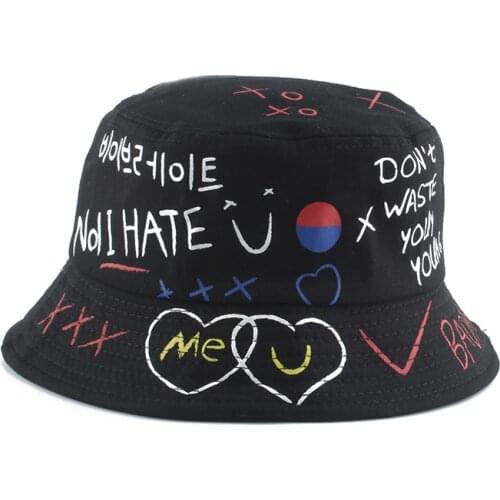 2020 New Harajuku Bucket Hats Women Hip Hop Caps Unisex Outdoor Men Summer Fisherman Hat Female Sun Protection Fishing Hat