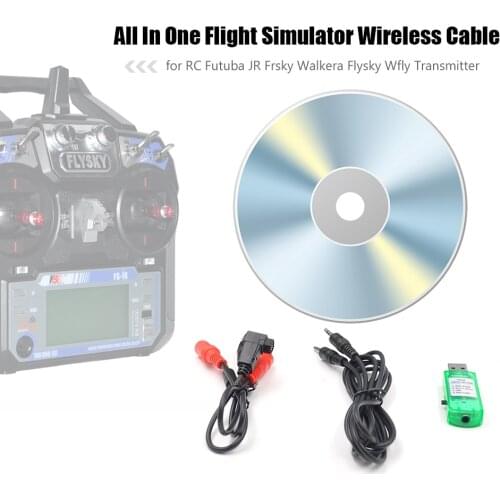 All In One RC Flight Simulator Wireless Cable for Futuba JR Frsky Walkera Flysky Wfly RC Transmitter RC Toys Parts