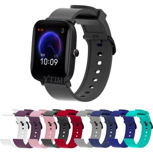 20mm Silicone Strap For Xiaomi Huami Amazfit Bip U Pro Smart band Bracelet for Amazfit Bip/Bip S Lite Replacement Accessories