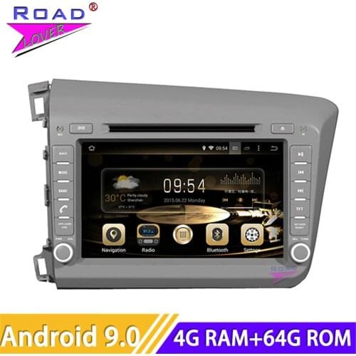 Roadlover Android 9.0 Car DVD Player Radio For Honda Civic 2012- LHD Stereo GPS Navigation Automagnitol 2Din Octa Core Octa Core
