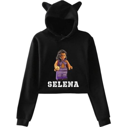 Selena Quintanilla cat hoodies printed for women summer Cat Crop Top trendy Hoodies Sexy streetwear clothes plus size