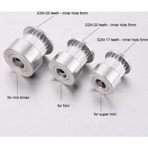 R3D 3d Printer Drive Belt Pulleys S2M 17/20 Teeth Timing Pulley Alumium Bore 5mm/6mm Fit for 2GT Belt Width 6mm