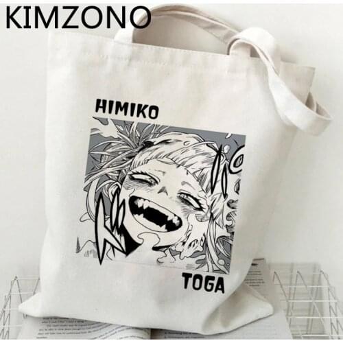 My Hero Academia Himiko Toga shopping bag canvas bolsa bolsas de tela reusable bag boodschappentas fabric woven ecobag cabas