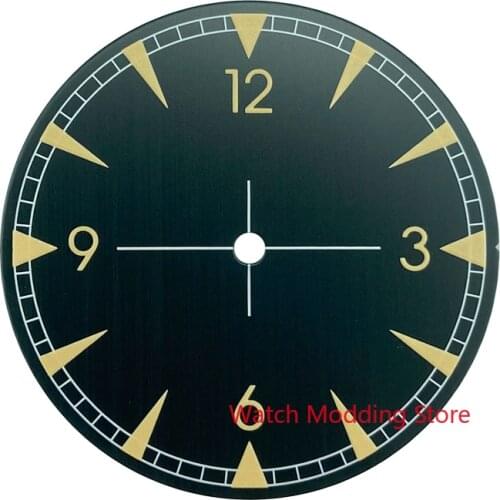 Super Green Luminous 33.2mm Silver/Blue/Black Sterile Watch Dial Parts No Date Brushed Rail Master Style For NH35 NH36 Mov't
