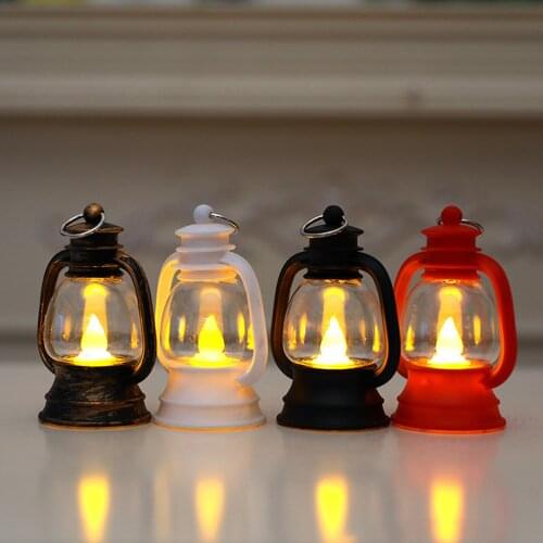 LED Candle Oil Lamp with Non-slip Base Simulation Wick Antique Lantern Camping Hiking Lamp Outdoor Tool
