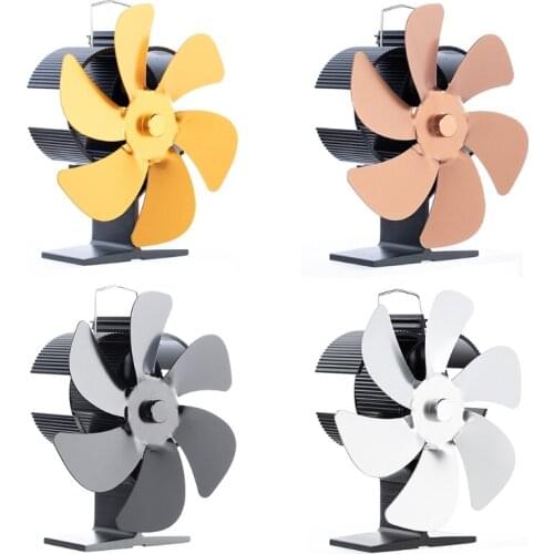 T3EC SF405S 6-Blade Updated Heat Powered Stove Fan Larger Air Flow Heat Powered Stove Efficient Heat Distribution Wood