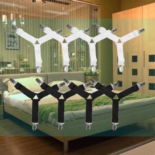 4Pcs Mattress Bed Sheet Clips Grippers Strap Suspender Fastener Holder Sheet Clip