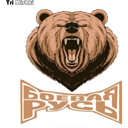 Tri Mishki WCS158 14x16cm brown bear car sticker funny colorful auto automobile decals