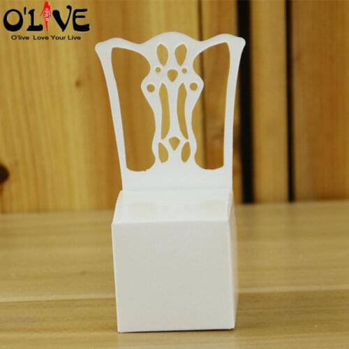 100 Pcs Chair Shape Gift Box Candy Wedding Bonbonniere Party Favors Boxes Chocolate Place Card Holder Babyshower Sugar Box