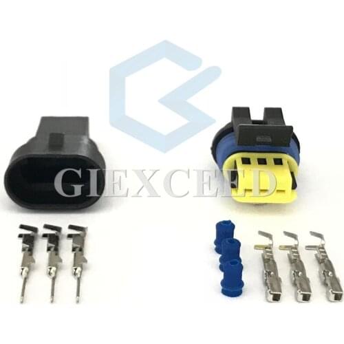 2 Sets 3 Pin 15336029 Female Male Waterproof Electrical Automotive Connector Wiring Socket For Cars