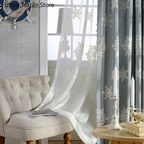 2021 Modern and Simple Cotton and Linen Three-dimensional Embroidery American Curtains Curtains for Living Dining Room Bedroom