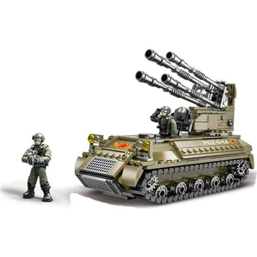 489pcs Military Tank Model Building Blocks WW2 Weapon Car with Soldier Figures Army Brick Construction Toy For Children