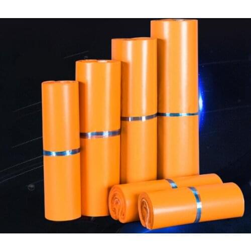 500PCS Printing LOGO Orange Color Poly Plastic Express Bag Mailing Envelope Bag
