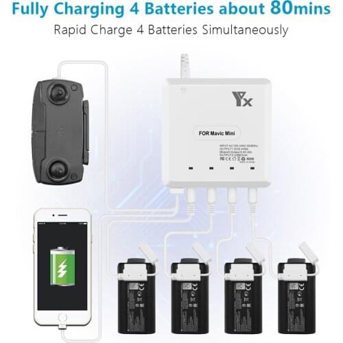 6In1 Intelligent for DJI Mavic Mini Drone Battery Remote Control Charger Smart Fast Power Charging Same Time Hub Parts USB Port