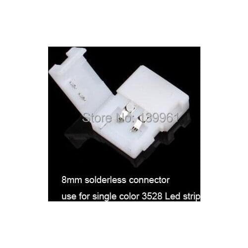 10pcs 8mm Solderless Connector for Single Color 3528 Led Strip