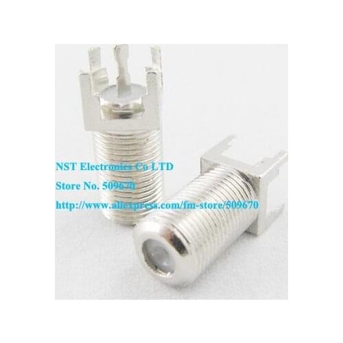 Free Shipping /50pcs/ Straight F female Jack with PCB RF coaxial TV connector NEW