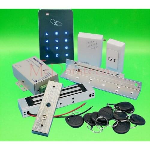 DIY Touch Keypad Access Control Complete 125khz Rfid Door Access control system 350lbs Electric Magnetic Lock +ZL Bracket