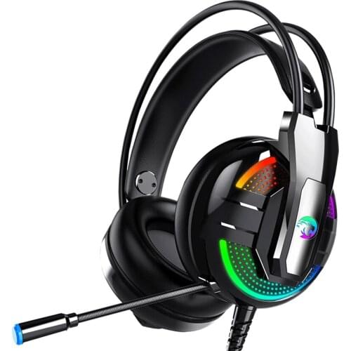 2021 Gaming Headset PS4 with Mic PC Headset Xbox One Noise Canceling Gaming Headphones Wired RGB Light