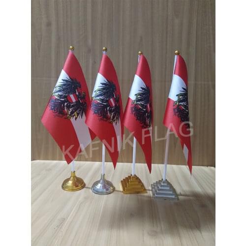 KAFNIK,5/10pcs a lot Austria table desk flag banner 14*21cm flag /Plastic flags or suction cups for your choice free shipping