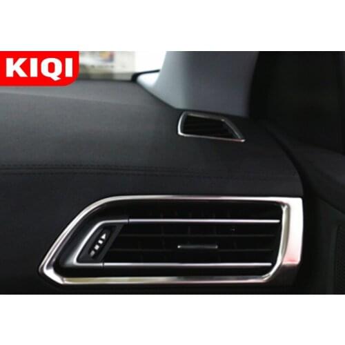 Kiqi 4Pcs/Set Front Air Conditioning Vent Protection Cover Trim Sticker Fit for Peugeot 408 2014 - 2019 Accessiories FR
