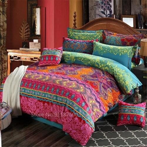 Stripe Bedding Set Ethnic Vintage Hipster Aztec Pastoral America Country Style Bohemian Duvet Cover set 100% Cotton