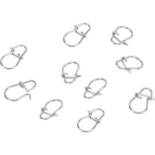100pcs/bag Gourd Type Stainless Steel Hook Swivel Solid Rings Safety SnapsFast Clip Lock Snap Connector Fishing Tackle Tool