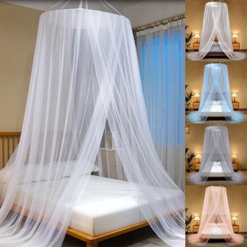 Dome Mosquito Net Universal Elegant Fairy Round Bed Canopy Netting White Blue Princess Summer 2021 Home Textiles Bedcover Decor