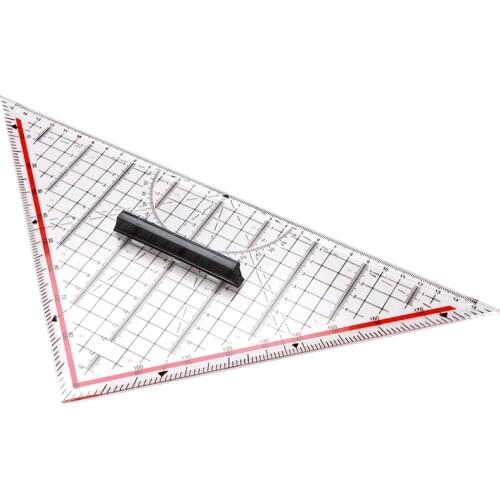 14CM/20CM/30CM Drawing Triangle Ruler Protractor Measurement Ruler With Handle Multi-function Drawing Design Ruler Stationery