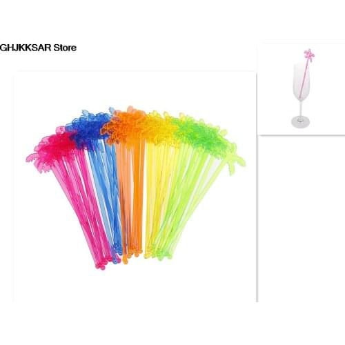 50pcs Cocktail Drink Mixer Coconut Tree Bar Puddler Muddler Stirring Mixing Sticks Ladle Stirrer Swizzle Sticks