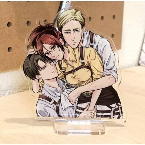 Attack on Titan Fashion Stand Figure Model Plate Desk Decor Anime Cartoon Toys Cosplay Erwin Smith Levi Ackerman Armin Arlert