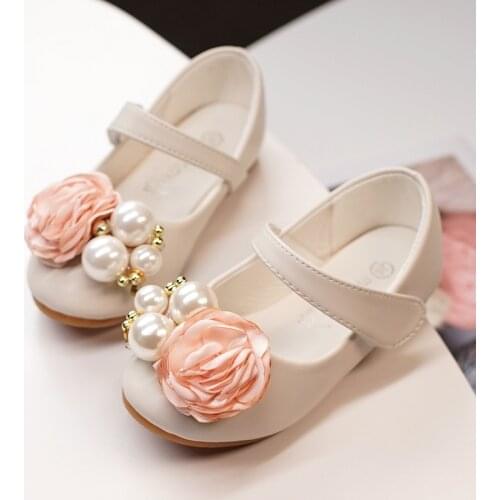 MRLOTUSNEE® Girls‘ PU(Polyurethane) Flats Toddler(9m-4ys) / Little Kids(4-8y Flower Girl Shoes Pearl Satin Flower 701-48