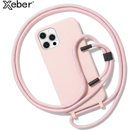 Necklace Strap Cord Hang Carry Lanyard Liquid Silicone Holder Phone Case For iPhone 12 11 Pro Max X XR XS Max SE 6 8 7 Plus SE 2
