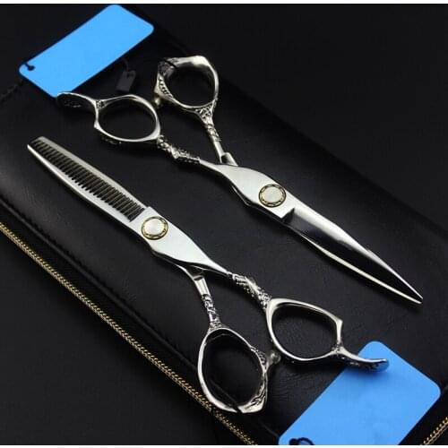 Professional japan 440C 6 '' Bearing flower handle hair scissors cutting barber haircut thinning shears hairdressing scissors