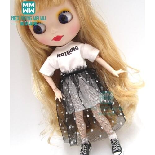 Clothes for doll fits fashion long T-skirt dress Sweatshirt for Blyth Azone1/6 doll accessories