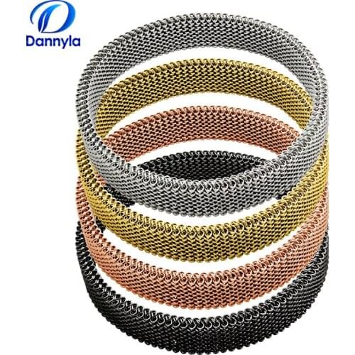 Wholesale 10pcs/lot 10mm Stainless Steel Stretchable Stainless Steel Mesh Bracelets Fit 10mm Charms LSBR055