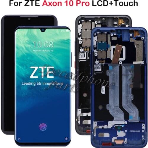 Original For ZTE Axon 10 Pro LCD Display Touch Screen Digitizer Department Assembly with frame A2020 A2020N3 Pro A2020U Pro LCD