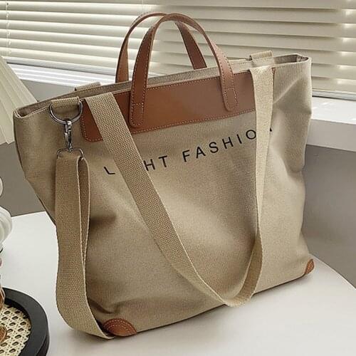 Casual Canvas Tote Women Shoulder Bag Designer Letters Crossbody Bags for Women Handbags Large Capacity Patchwork Shopper Bag