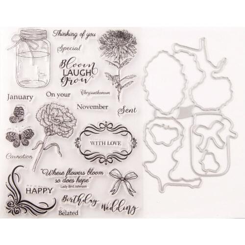 Silicone Clear Stamps CUTTING DIES For Scrapbooking STENSICLS WITH LOVE DIY PAPER Album Cards MAKING Transparent RUBBER Stamp
