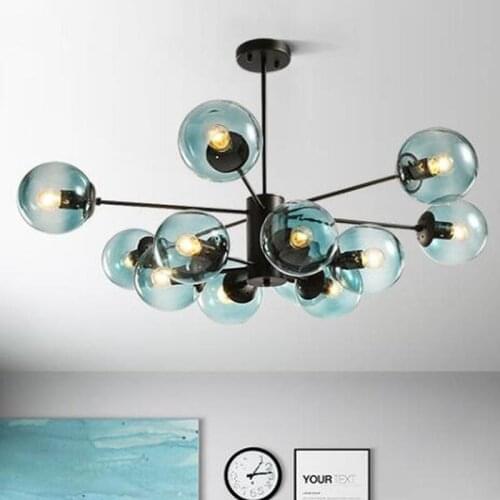 Modern Lustre Chandeliers Living Room Bedroom Ceiling E27 LED Adjustable Ball Glass Hanging Lamp Dining Room Lighting Fixtures