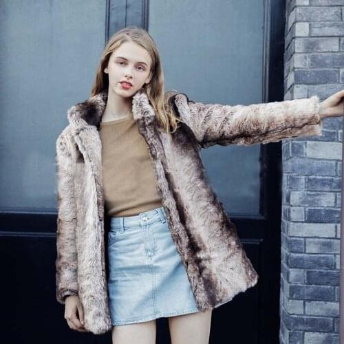 2018 New Women Standing Collar Faux Mink Fur Coat Vertical Stripes Thicking Warm Ladies Leather Jacket Loose Casual Overcoat