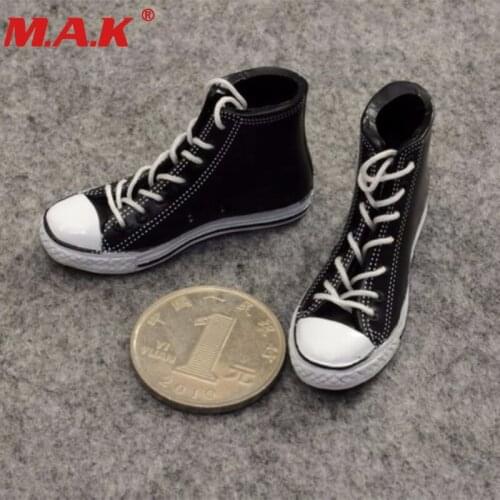 1/6 soldier toys action figureaccessories female woman girl canvas shoes black sports sneakers with laces model for 12'' Figure